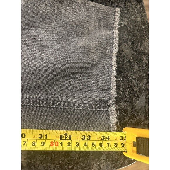 LONG TALL SALLY Washed Gray Raw Hem Ankle Jeans Grunge Denim Stretch Size 14 - Picture 4 of 9